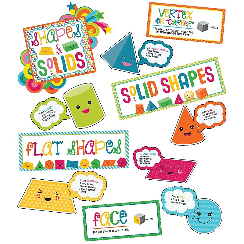Carson-Dellosa School Pop Shapes and Solids Grades K-2 Bulletin Board Set (110327) image 1