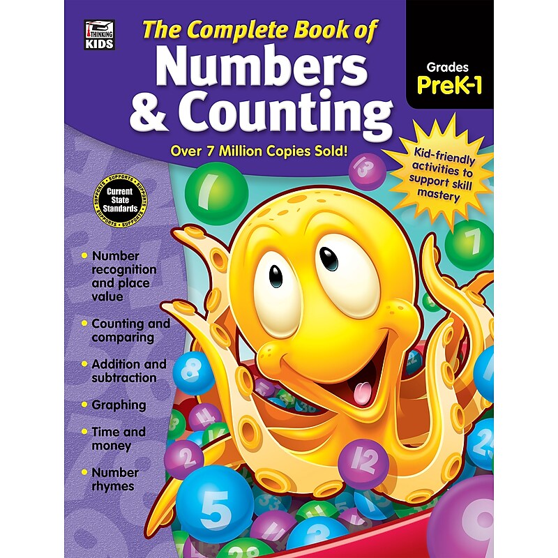 Thinking Kids The Complete Book of Numbers and Counting PreK1 Workbook (704933) image 1
