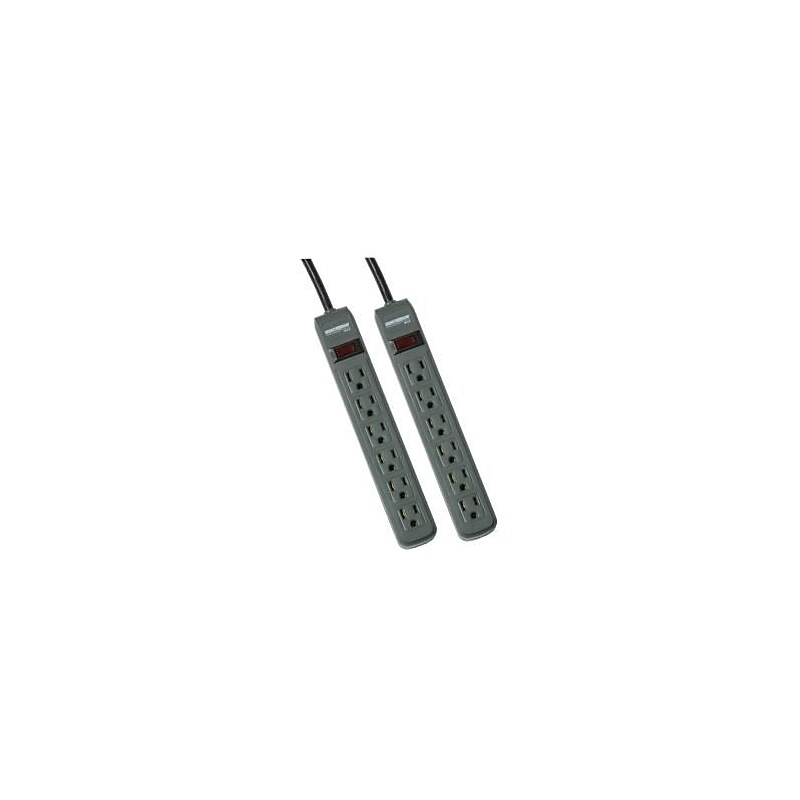 Para Systems 6 Outlets 241 Joules Surge Protector, 3' (Twin Pack) image 1