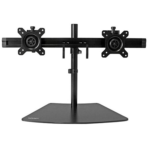 StarTech Dual Monitor Stand, Adjustable Arm, Up to 24", Black