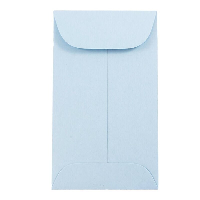 JAM Paper #3 Coin Business Envelopes, 2.5 x 4.25, Baby Blue, 25/Pack (356730542) image 1
