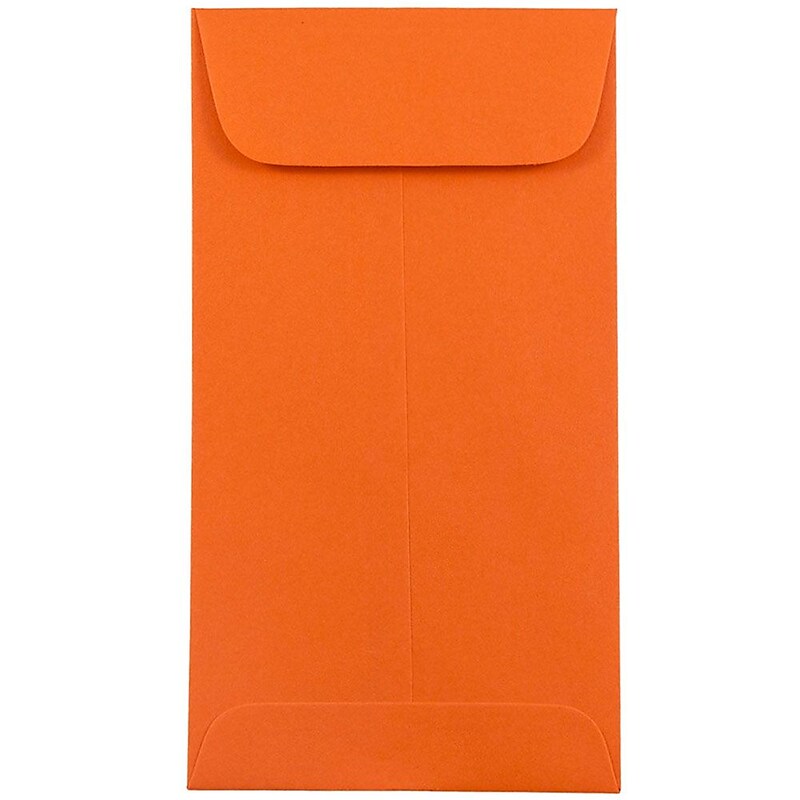 JAM Paper #7 Coin Business Colored Envelopes, 3.5 x 6.5, Orange Recycled, Bulk 500/Box (1526755H) image 1