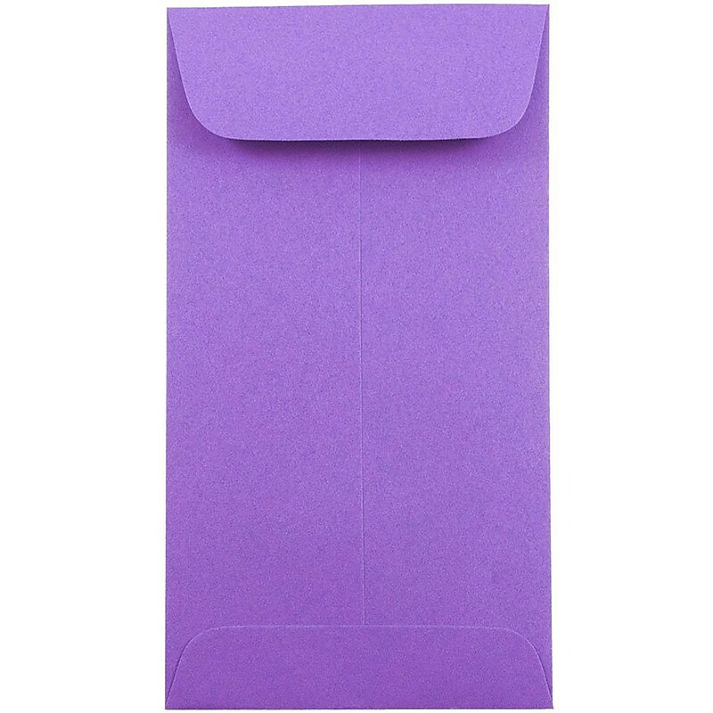 JAM Paper #7 Coin Envelopes, 3 1/2" x 6 1/2", Violet Purple Recycled, 25/Pack (1526758) image 1
