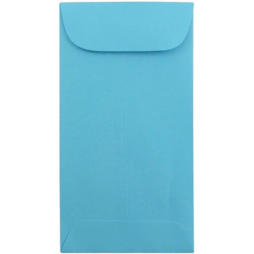 JAM Paper® 7 Coin Business Colored Envelopes, 3.5 x 6.5, Blue Recycled