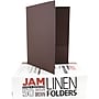 JAM Paper Two-Pocket Textured Linen Business Folders, Chocolate Brown, 50/Box(386LBRC)~#|#~m003758092_sc7