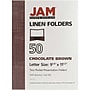 JAM Paper Two-Pocket Textured Linen Business Folders, Chocolate Brown, 50/Box(386LBRC)~#|#~m003758093_sc7