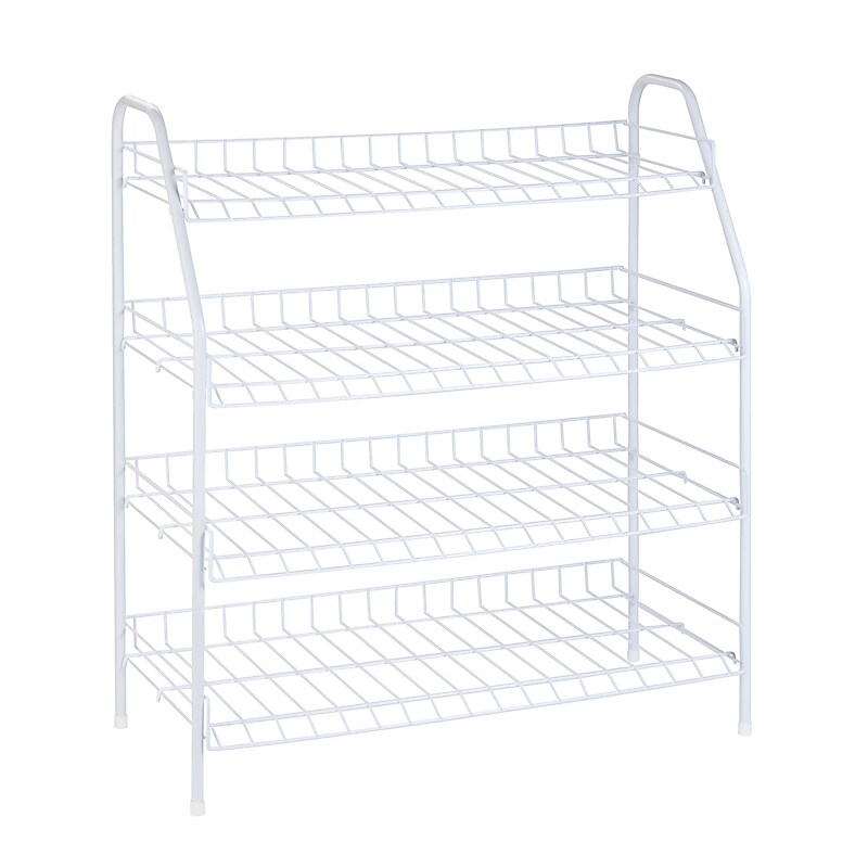 Honey-Can-Do 4-Tier Wire Shoe Shelf, White (SHO-05269) image 1