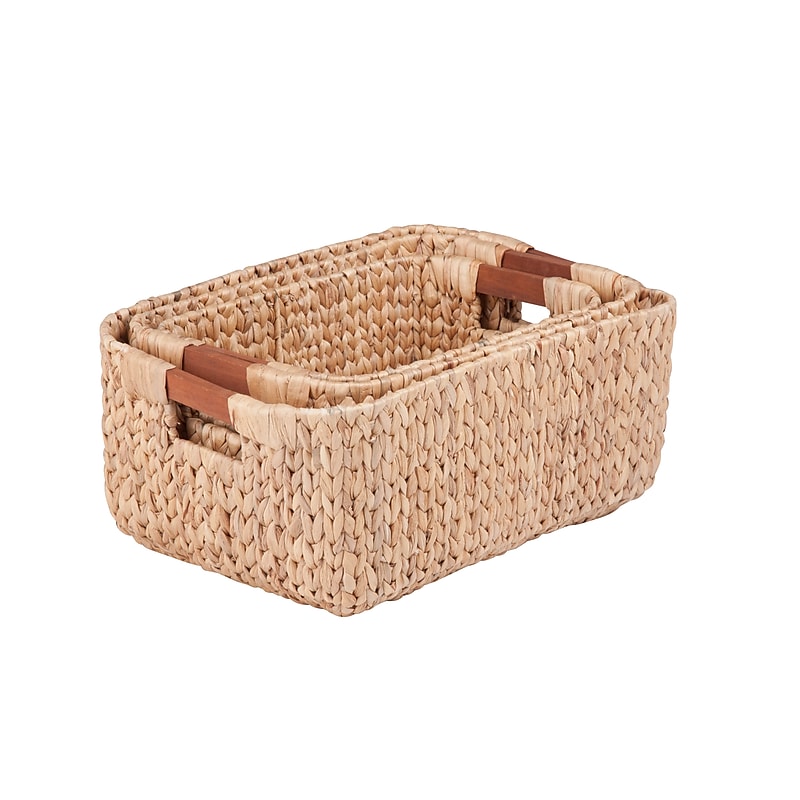Honey Can Do Rectangular Water Hyacinth Basket Set (STO-04465) image 1