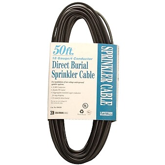 Coleman Cable 096380008 18/4 50-Foot Sprinkler System Wire, Suitable for Direct Burial