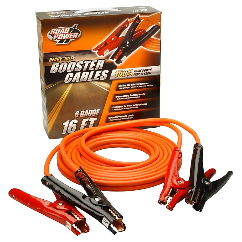 Coleman Cable 08566 6-Gauge Heavy Duty Booster Cables, Polar-Glo Clamps, 16-Feet image 1