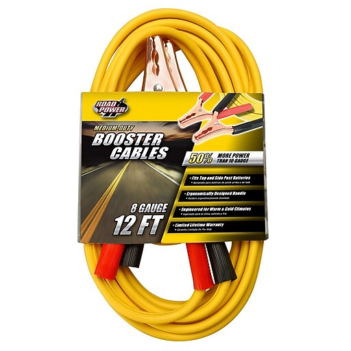 Coleman Cable 08435 8Gauge Medium Duty Booster Cables, 12Feet Staples