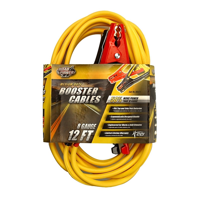 Coleman Cable 08471 8-Gauge Medium Duty Booster Cables, 12-Feet image 1