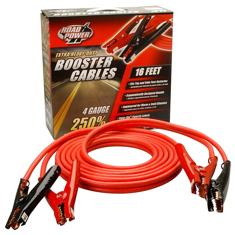 Coleman Cable 08666 4-Gauge Extra Heavy Duty Booster Cables, Polar-Glo Clamps, 16-Feet image 1