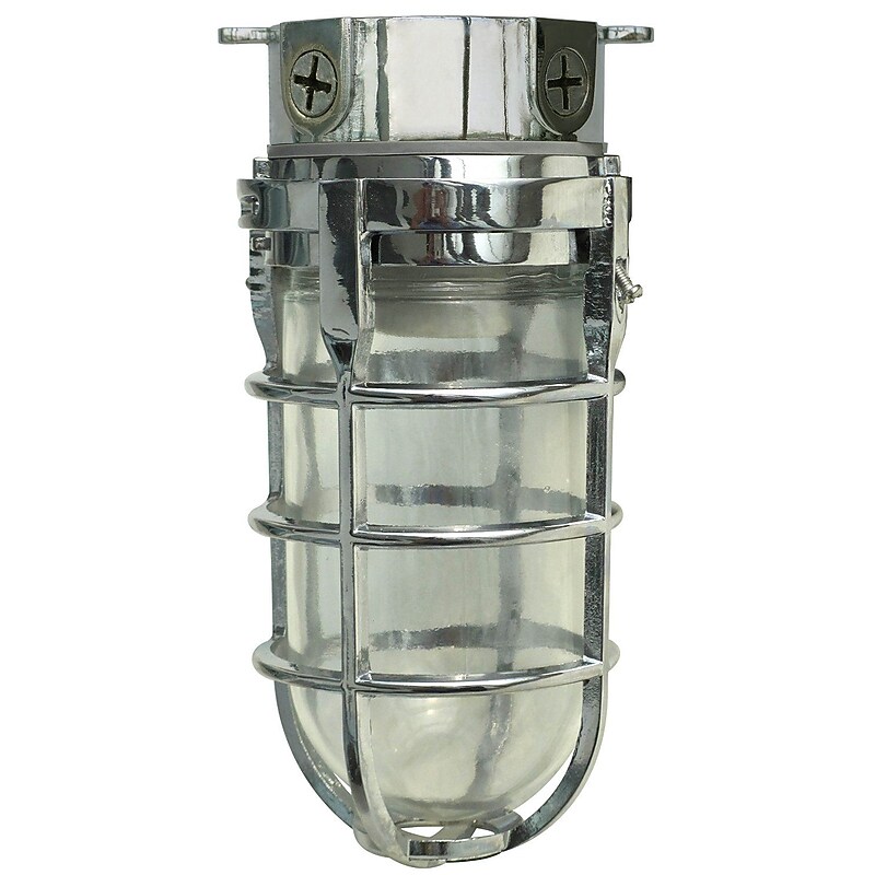Woods L1706CH Traditional 100W Incandescent Weather Industrial Light, Ceiling Mount, Chrome image 1