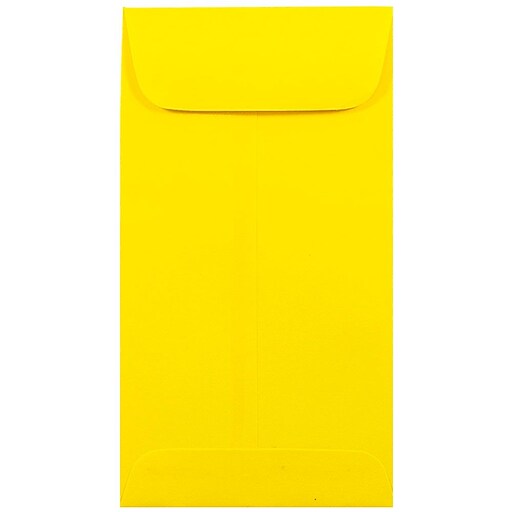 JAM Paper® 7 Coin Business Colored Envelopes, 3.5 x 6.5, Yellow