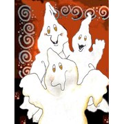 Caroline's Treasures Halloween Ghostly Crew Vertical Flag