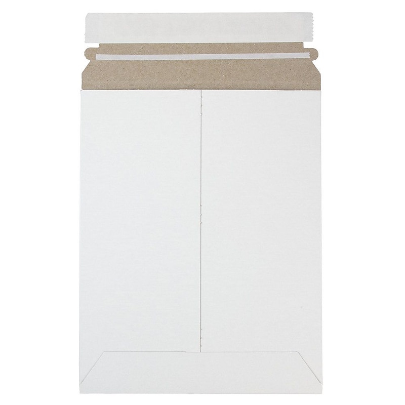 JAM Paper® Stay-Flat Photo Mailer Stiff Envelopes with Self-Adhesive Closure, 7 x 9, White, 6 Rigid Mailers/Pack (1456649B) image 1