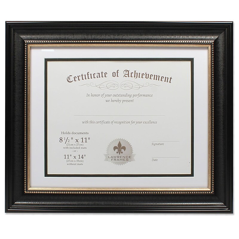 Lawrence Frames 11" x 14" Dual Use Black Beaded Document Frame (188011) image 1