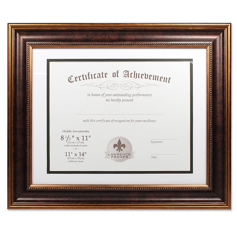 Lawrence Frames Dual Use Beaded Document Frame, Bronze (188111) image 1