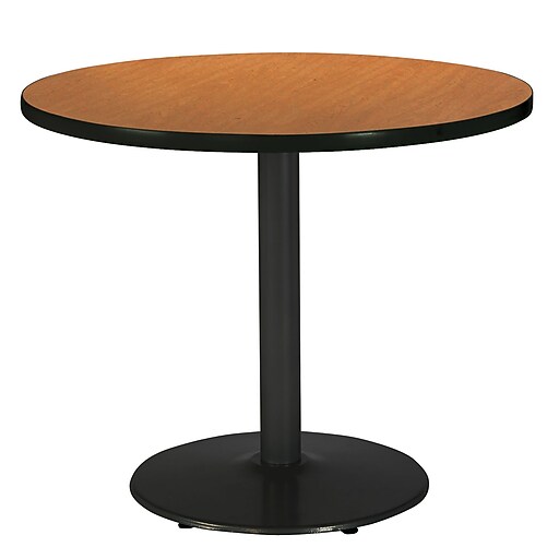 KFI 42" Round HPL Table Medium Oak (T42RDB1922BKMO) at Staples