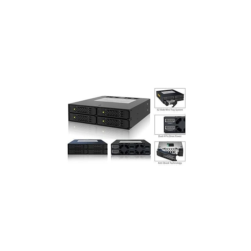 Icy Dock® ToughArmor 2.5"/5.25" Internal SAS/SATA HDD/SSD Backplane Cage, Black (MB994SP4S) image 1