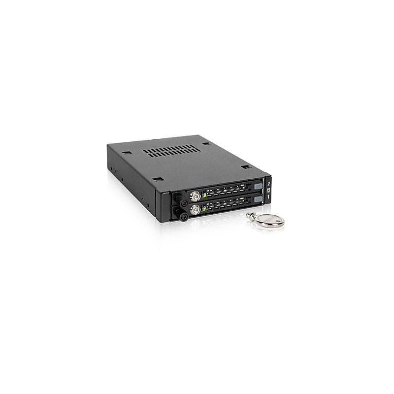 Icy Dock® ToughArmor EX 2.5"/3.5" Internal SATA/SAS HDD/SSD Mobile Rack Drive Bay Adapter; Black (MB492SKLB) image 1