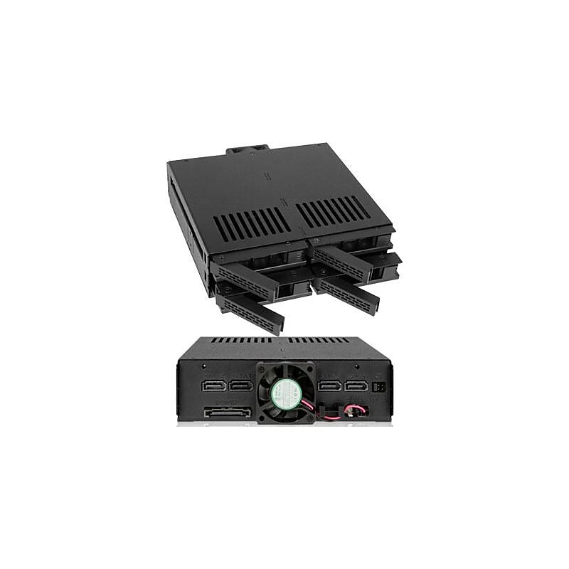 Icy Dock® ExpressCage 2.5"/5.25" Internal SATA/SAS HDD/SSD Mobile Rack Enclosure; Black (MB324SPB) image 1