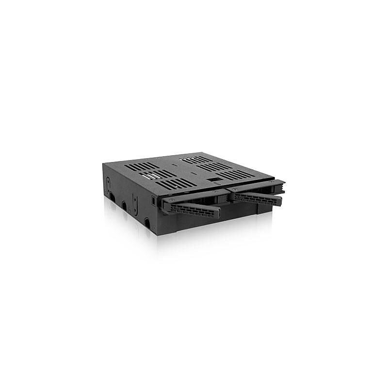 Icy Dock® ExpressCage 2.5"/3.5"/5.25" Internal SATA/SAS HDD/SSD Mobile Rack Enclosure; Black (MB322SPB) image 1