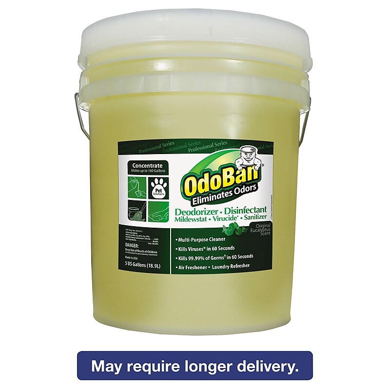 OdoBan Professional Series Deodorizer Disinfectant, 5gal Pail, Eucalyptus Scent (ODO9110625G) image 1