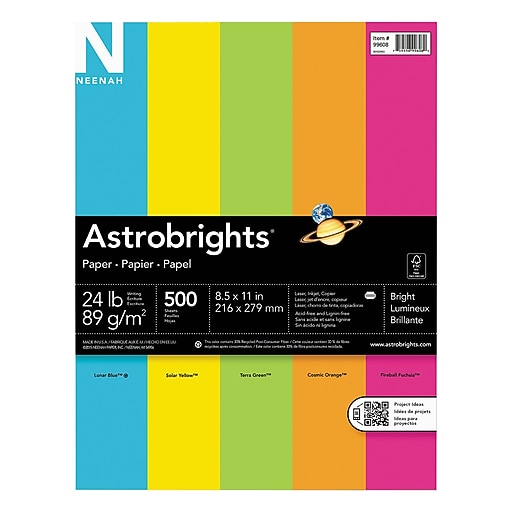 Astrobrights 11X17 Paper - Re-Entry Red - 24/60lb Text - 500 PK [22553]