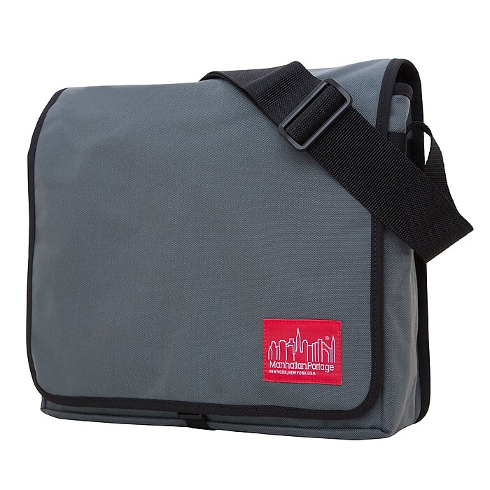 Manhattan Portage DJ Fabric Water Resistant Messenger Bag, Gray