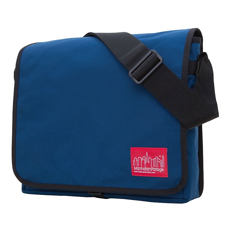 Manhattan Portage Dj Fabric Water Resistant Messenger Bag, Blue (1428 NVY) image 1