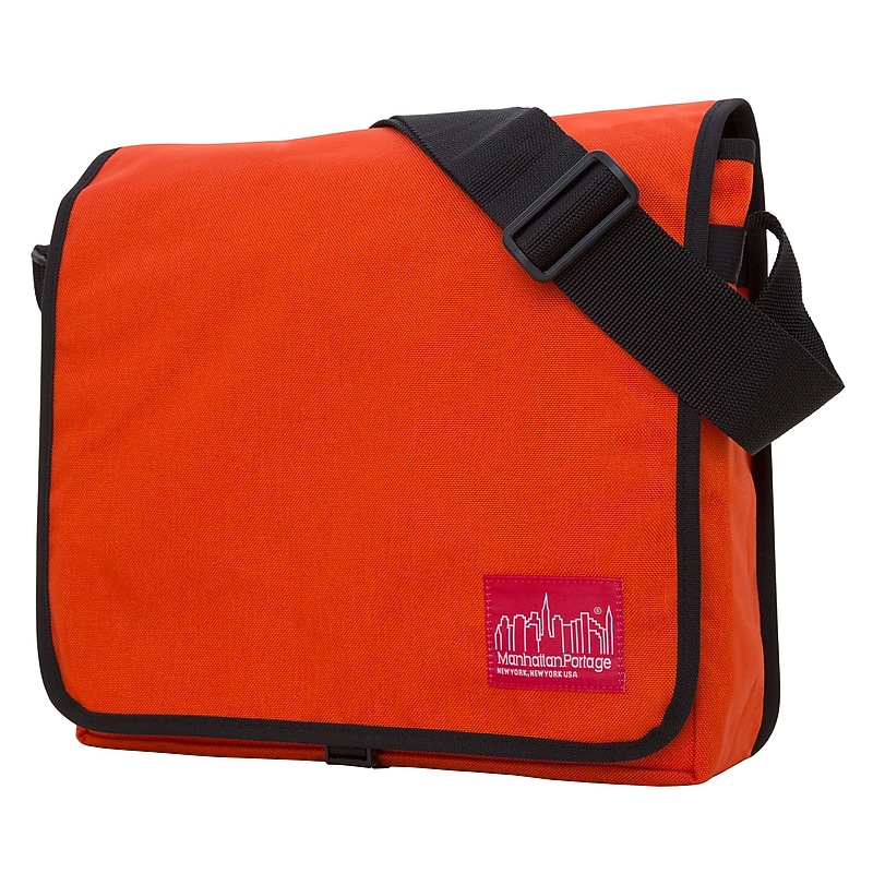 Manhattan Portage DJ Fabric Water Resistant Messenger Bag, Orange (1428 ORG) image 1