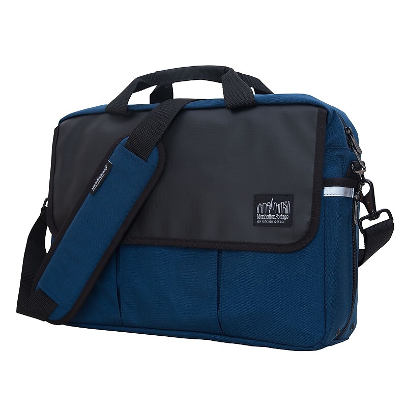 Manhattan Portage Webb Convertible Nylon Briefcase, Laptop Compatible, TSA Checkpoint Friendly, Navy (1448-BL NVY) image 1