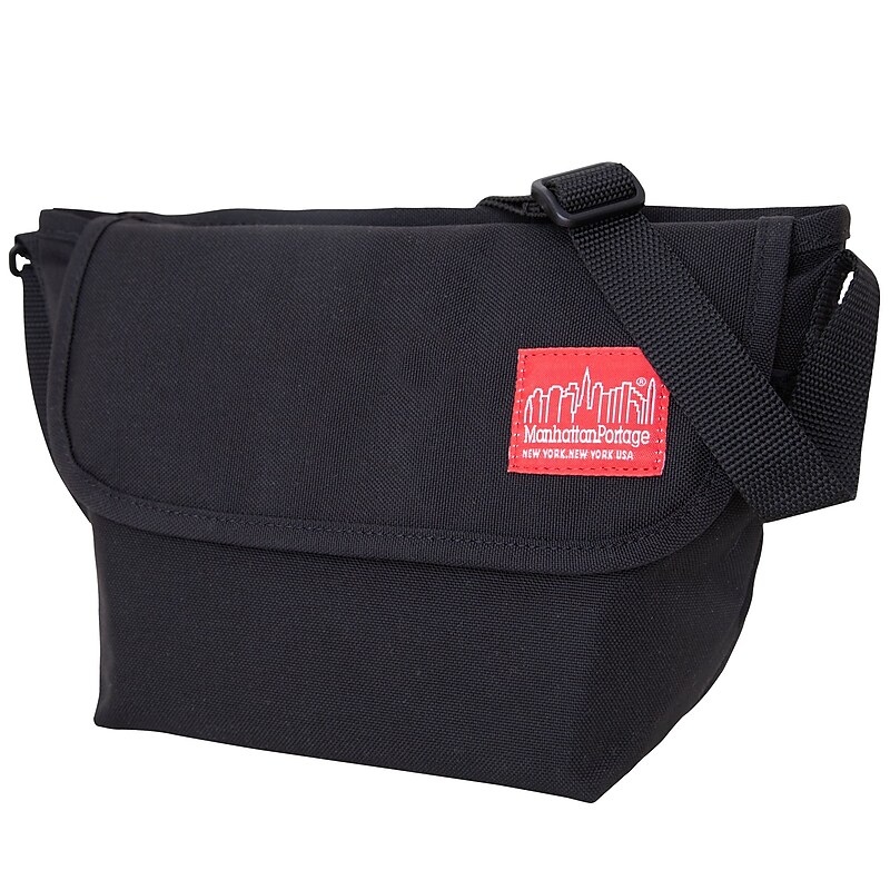 Manhattan Portage Nylon Water Resistant Messenger Bag, TSA Checkpoint Friendly, Black (1603 BLK) image 1