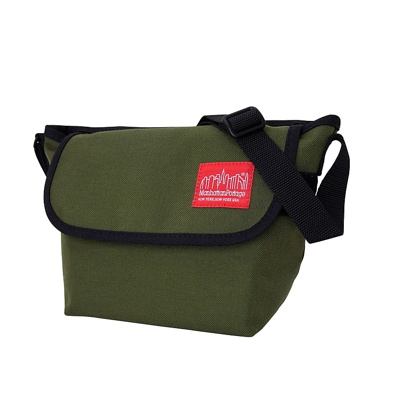 Manhattan Portage Nylon Water Resistant Messenger Bag, TSA Checkpoint Friendly, Olive (1603 OLV) image 1
