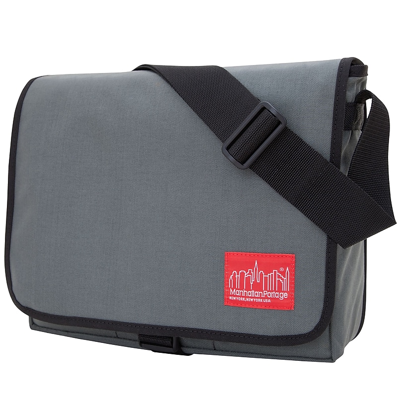 Manhattan Portage DJ Deluxe Fabric Water Resistant Messenger Bag, Grey (1713 GRY) image 1