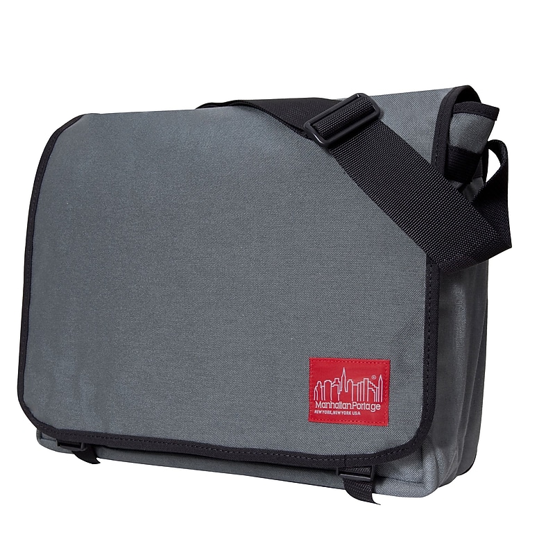 Manhattan Portage DJ Deluxe Fabric Water Resistant Messenger Bag, Gray (1719 GRY) image 1