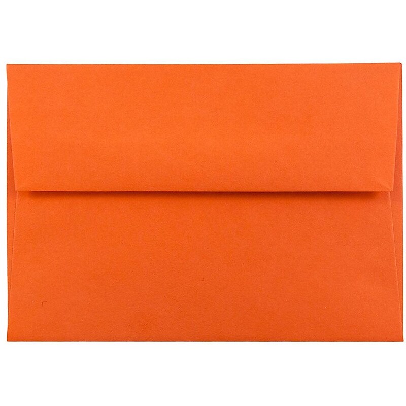 JAM Paper 4Bar A1 Colored Invitation Envelopes, 3.625 x 5.125, Orange Recycled, 25/Pack (15808) image 1