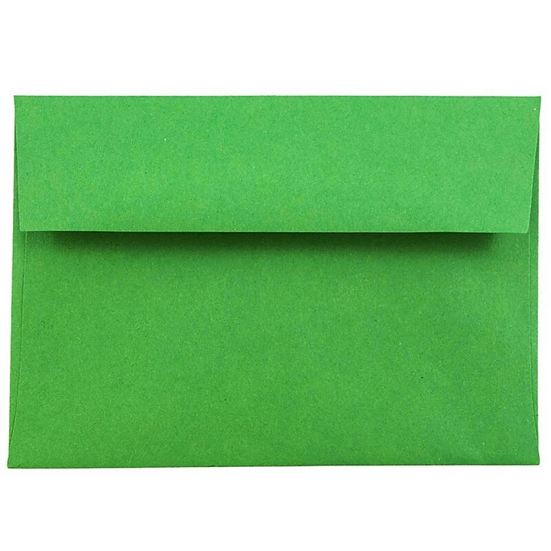 JAM Paper 4Bar A1 Colored Invitation Envelopes, 3.625 x 5.125, Green Recycled, 25/Pack (15811) image 1