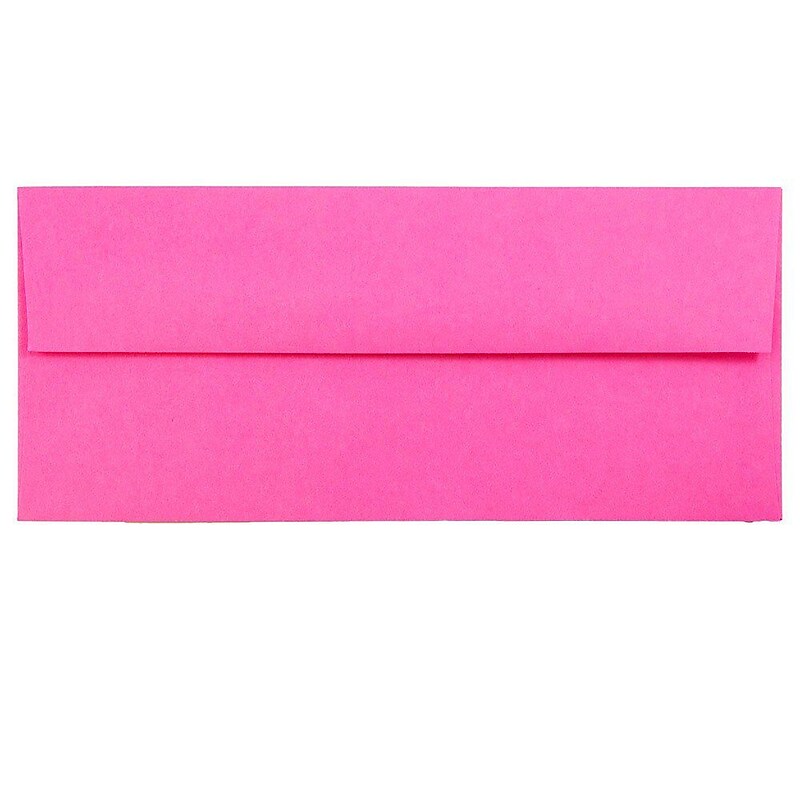 JAM Paper #10 Business Colored Envelopes, 4.125 x 9.5, Ultra Fuchsia Pink, Bulk 500/Box (15847H) image 1