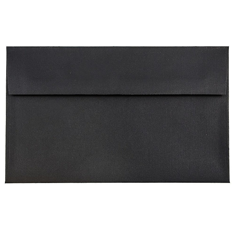 JAM Paper A9 Invitation Envelopes, 5.75 x 8.75, Black Linen, 50/Pack (900906807I) image 1