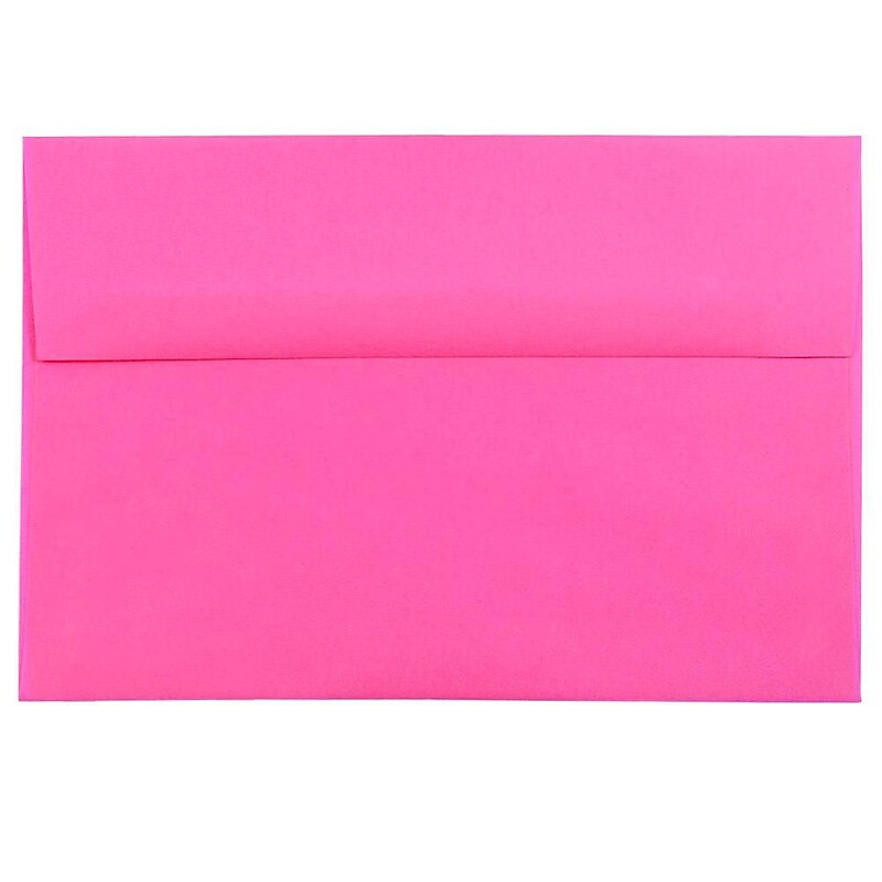JAM Paper A8 Colored Invitation Envelopes, 5.5 x 8.125, Ultra Fuchsia Pink, 25/Pack (58447) image 1