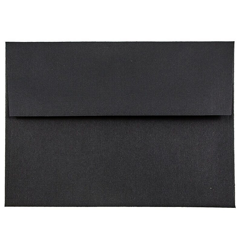 JAM Paper A6 Invitation Envelopes, 4.75 x 6.5, Black Linen, 25/Pack (68999) image 1