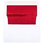 JAM Paper A2 Foil Lined Invitation Envelopes, 4.375 x 5.75, White with Red Foil, 25/Pack (72158)~#|#~m003904621_sc7