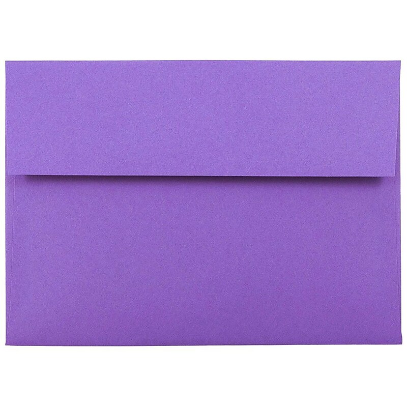 JAM Paper A7 Colored Invitation Envelopes, 5 1/4" x 7 1/4", Violet Purple Recycled, Bulk 1000/Carton (80278B) image 1