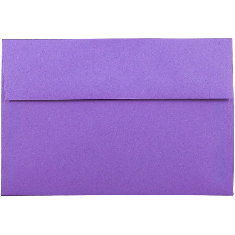 JAM Paper A8 Colored Invitation Envelopes, 5.5 x 8.125, Violet Purple Recycled, 50/Pack (80286I) image 1