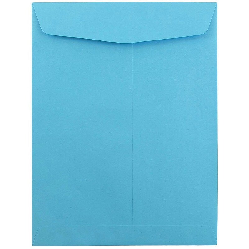 JAM Paper 9" x 12" Open End Catalog Colored Envelopes, Blue Recycled, 10/Pack (80386B) image 1
