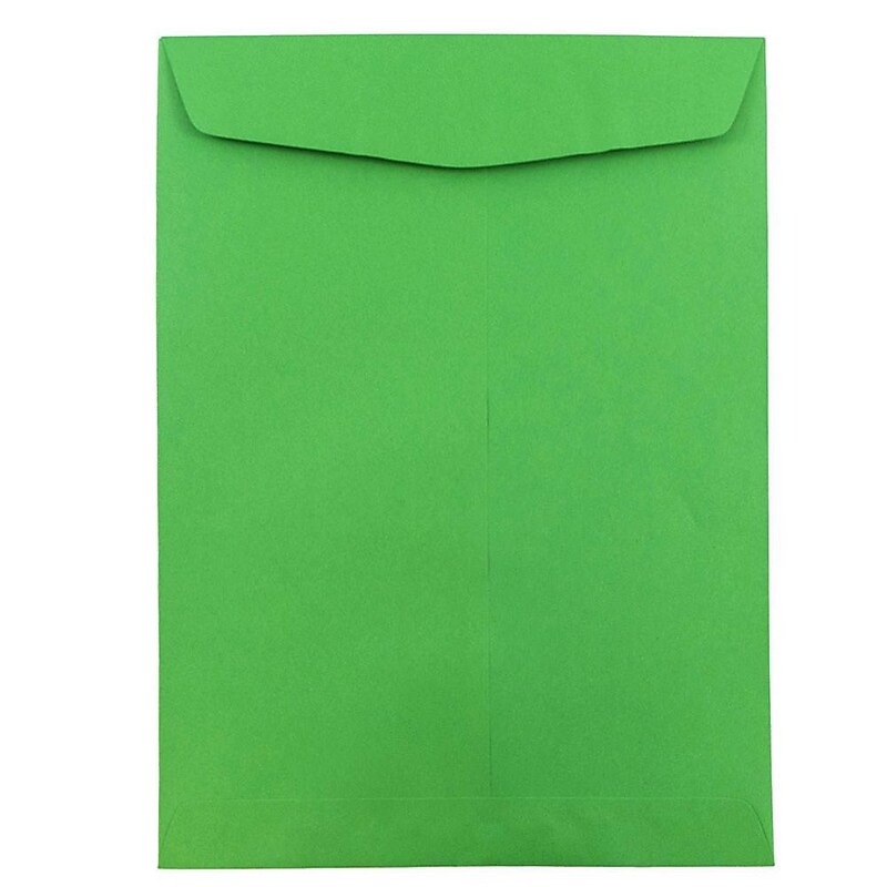 JAM Paper 10" x 13" Open End Catalog Colored Envelopes, Green Recycled, 10/Pack (V0128190B) image 1