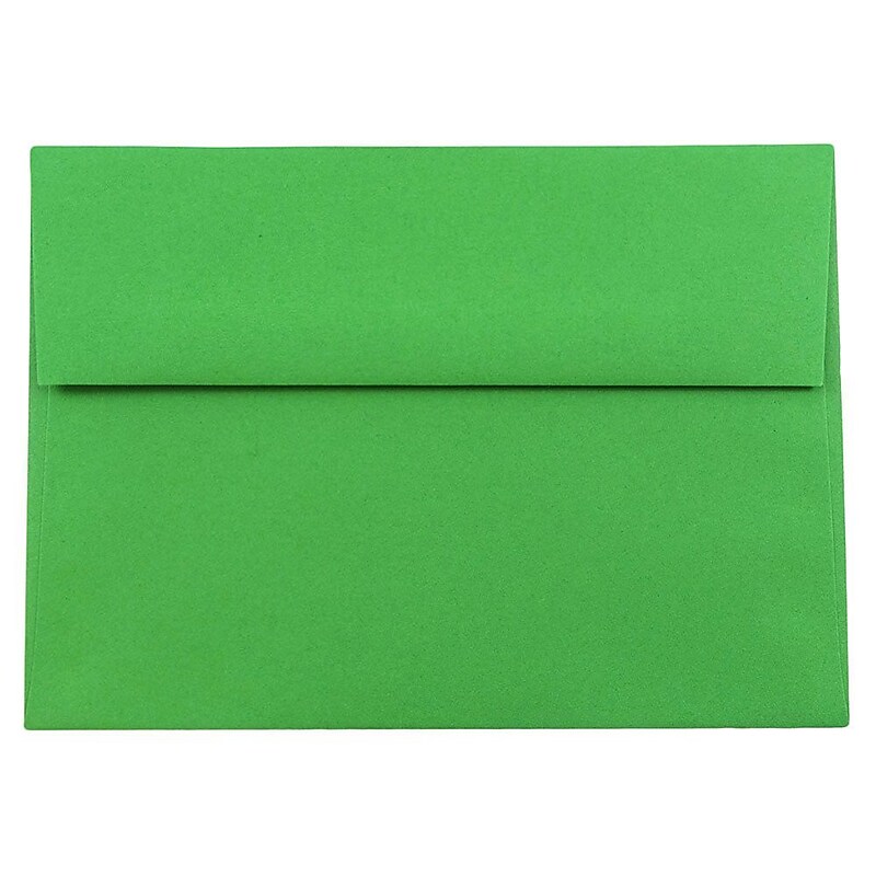 JAM Paper A8 Colored Invitation Envelopes, 5.5 x 8.125, Green Recycled, 25/Pack (95625) image 1